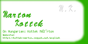 marton kottek business card